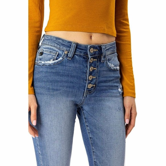 KANCAN HIGH RISE BUTTON FLY SKINNY JEANS
CROPPED - Picture 4 of 13